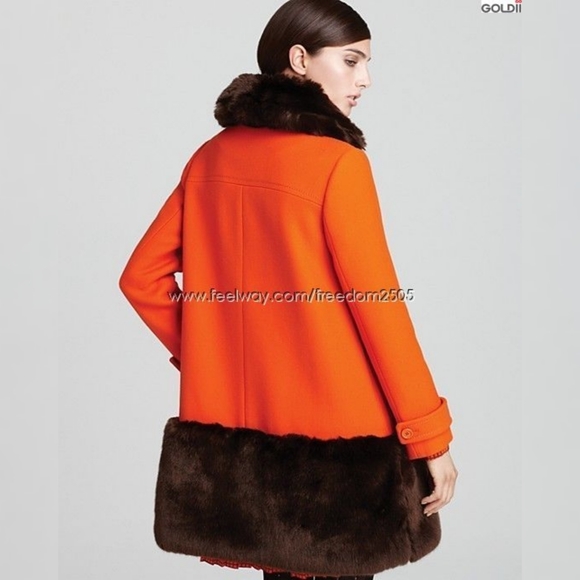 NWOT Kate Spade Allie Faux Fur Trimmed Duffel Coat - Picture 8 of 14